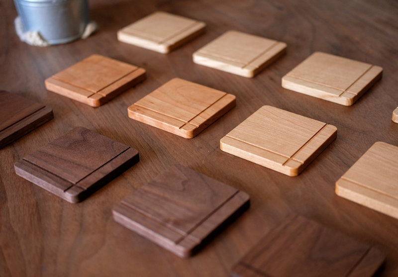 無垢の木のコースター