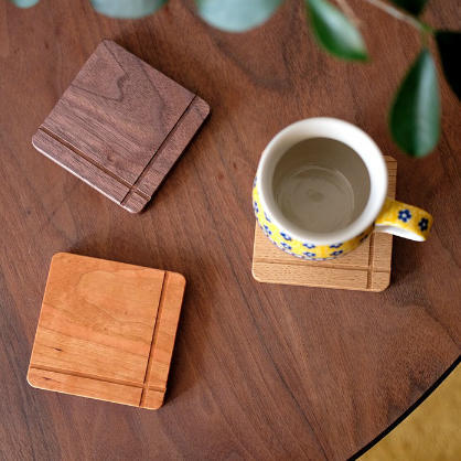 無垢の木のコースター